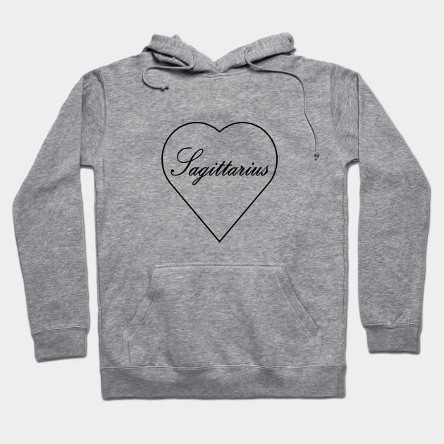 Sagittarius Zodiac Heart Hoodie by Steph Elle